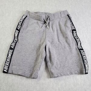 Abercrombie Shorts Boys 11 12 Grey Drawstring Logo Tape Fleece Bermuda Active Sh